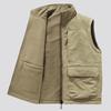 Autumn Winter Vest Men's Double-sided Velvet Outdoor Polar Fleece Vest Pocket Casual Waistcoat Work Jacket