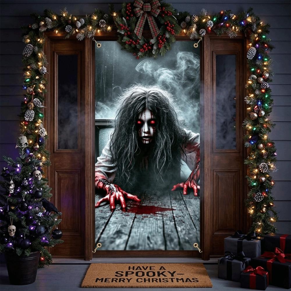 Copertura Rettangolare per Porta di Halloween Tenda per Porta di Halloween Decorazione Festa