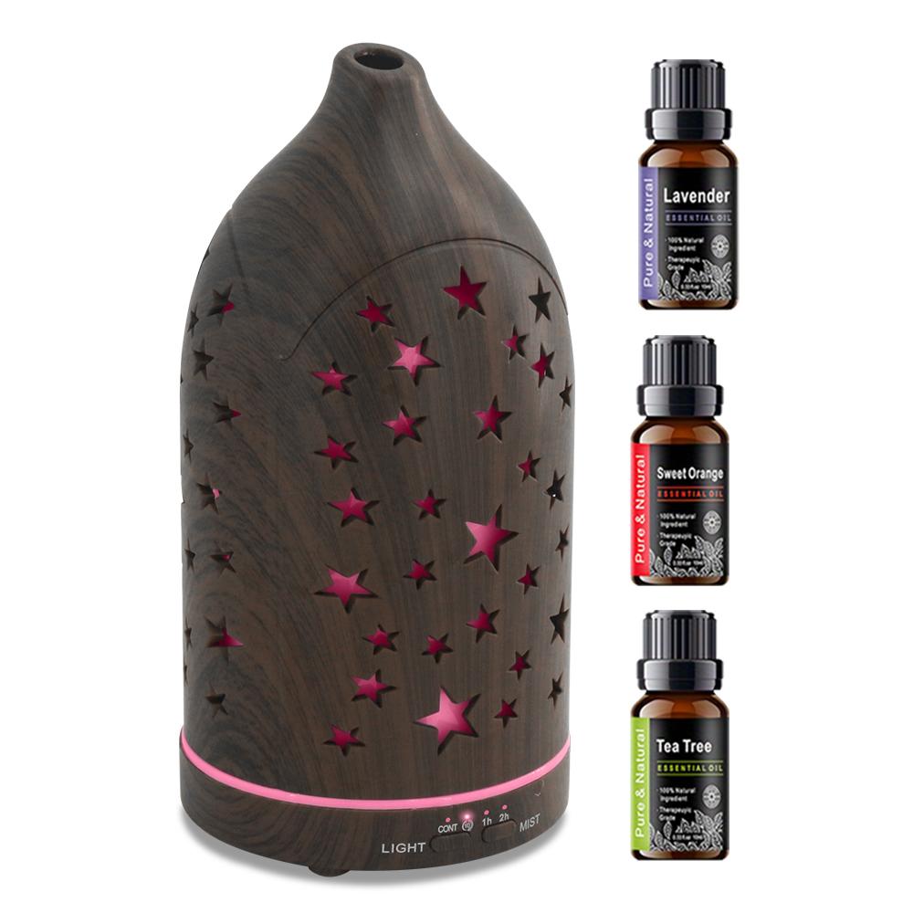 Star Hollow Diffuser  7 Color Changing LED Lights, Whisper Quiet Essential Oil Diffuser, Safe BPA-Free, Stylish Aromatherapy for