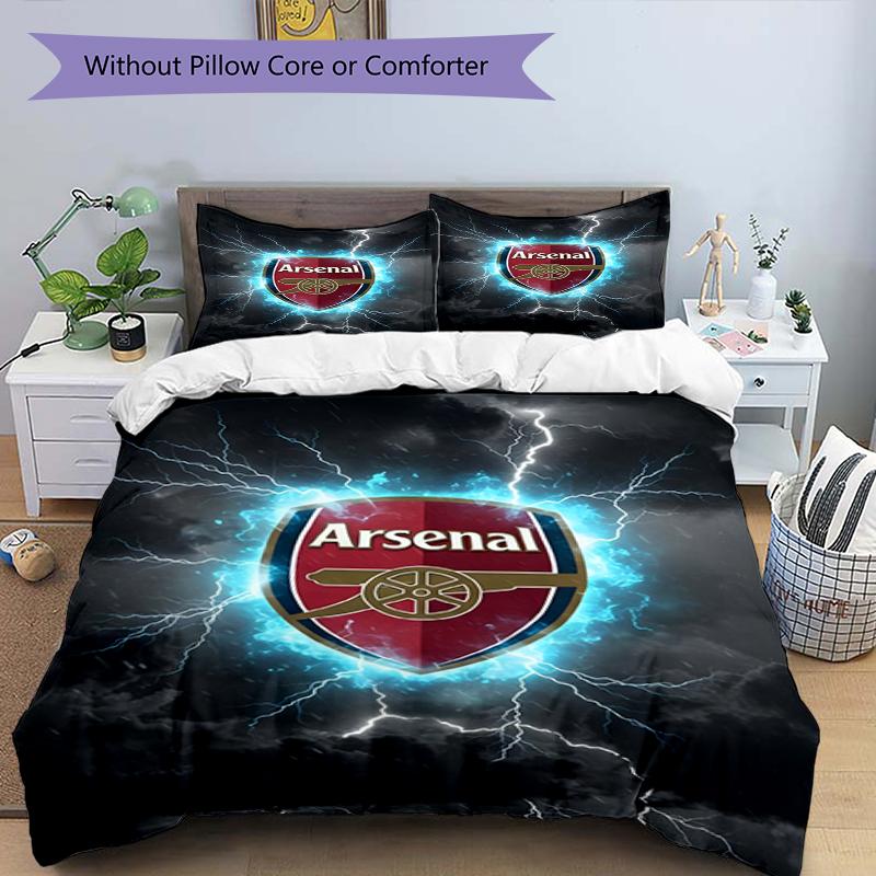 3pcs Duvet Cover Set (1*Duvet Cover + 2*Pillowcase, Without Core),football team.C Print Bedding Set, Bedroom Decor, All‑Season, Birthday Gift