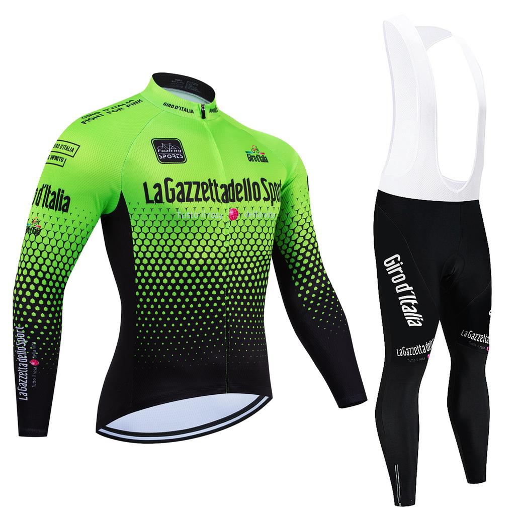 Tour De Giro Cycling Jersey Set Riding Long Sleeves Cycling Bib Set Bicycle Clothing Spring MBT Breathable Bike Clothes
