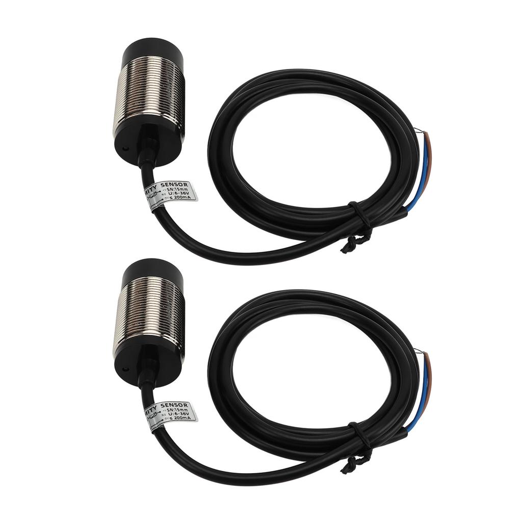 2 Set Proximity Sensor Switch Waterproof NPN DC 2 Wire Normally Closed NC 15mm Distance Proximity