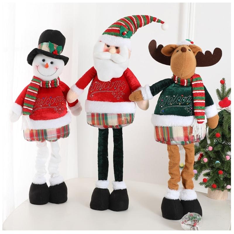 Telescopic Santa Doll Christmas Home Decoration Festival Ornament Gifts Practical Accessory for Household Use