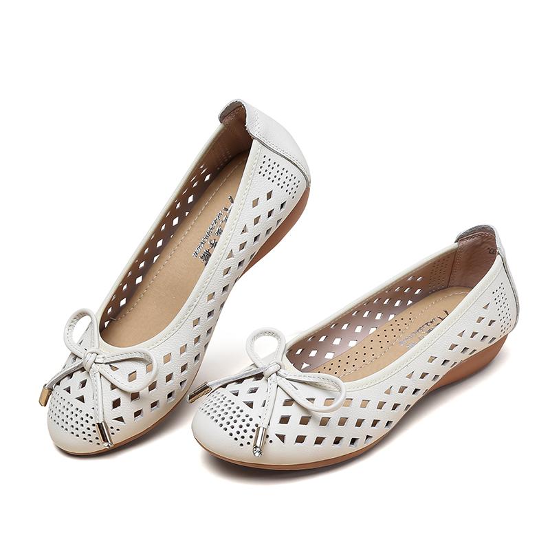 

Летние слипоны, плоские, с перфорацией, удобные женские туфли из натуральной кожи на мягкой подошве, белые, дышащие мюли, женские мокасины 41 40 бежевый