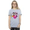 Disney Womens/Ladies Love Heart Mickey & Minnie Mouse Boyfriend T-Shirt