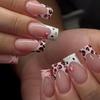 Sweet pink leopard print kitten French girl, wind removable wearing armor 30 pieces press on nails
