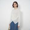 Design Sense Front Cross Crew Neck 0 Wool Knitted Sweater Women's Early Autumn Thin Casual Sweater