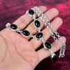 Black Onyx Handmade Gemstone Necklace, 925 Solid Sterling Silver Necklace Antique Jewelry, For Engagement Gift