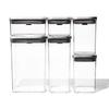 OXO OXO Storage Stainless Steel Pop Kitchen Storage Dry Containers, Plastic, Airtight, Containers, 6-Piece Set, (Food, Condiments, Goods,