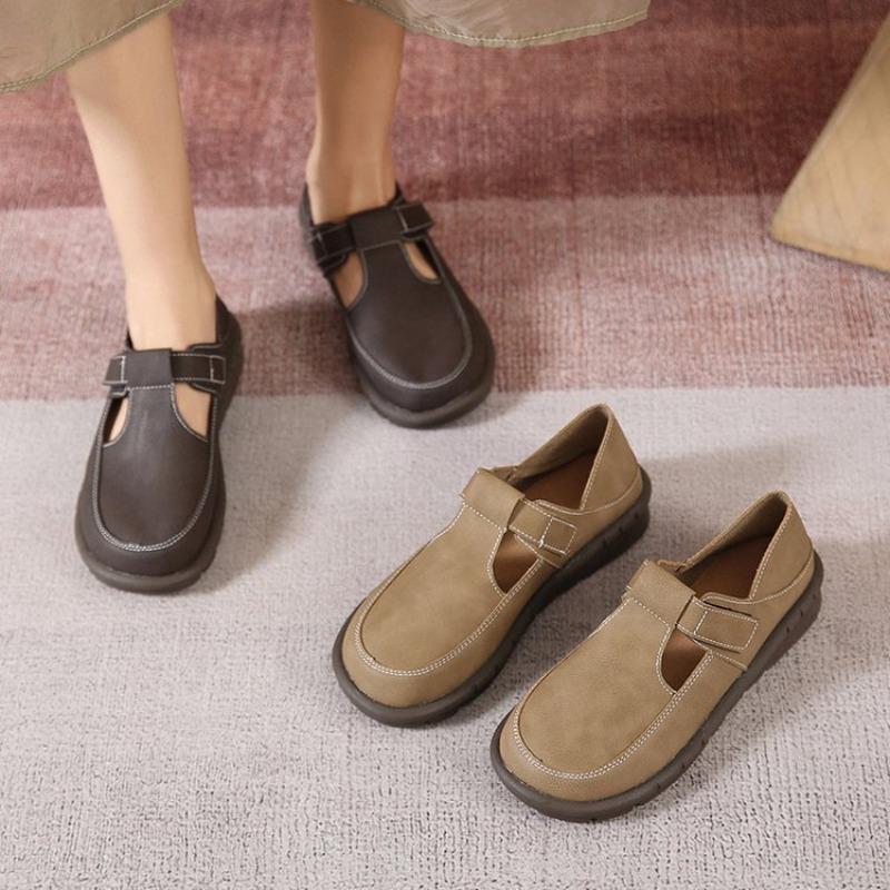 Large size casual shoes women's spring new round head low heel flat sole shoes