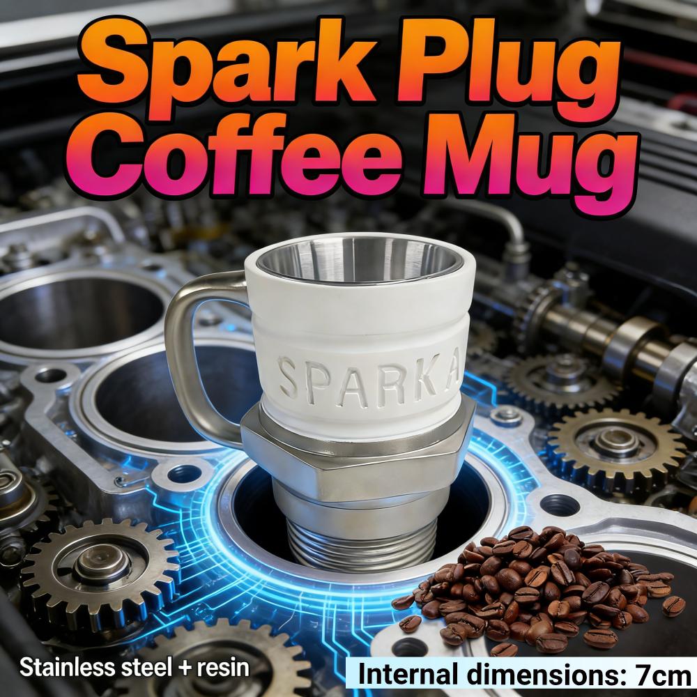 Spark Plug Coffee Mug Industrial Coffee Cup Mechanics & Gearheads Automotive Themed Coffee Mug Unique Auto Gift Birthday Gift