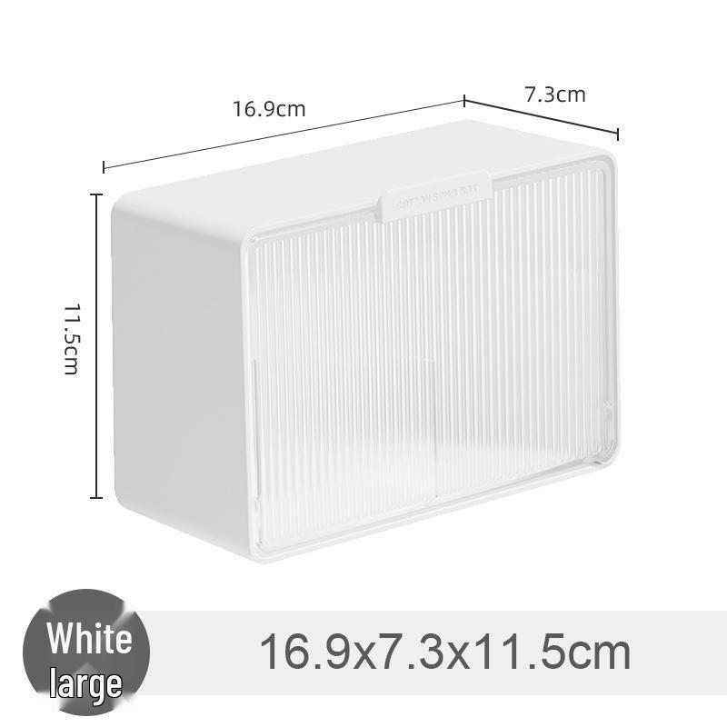 Wall-Mounted Cotton Swab and Pad Storage Box with Flip Cover - Perfect for Makeup Removers, Hair Ties, and Scrunchies
