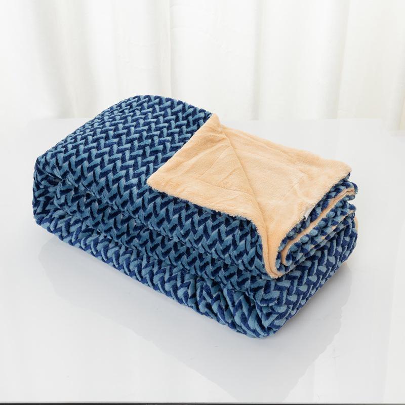 Jacquard Cationic Flannel Double-Layer Air Conditioning Nap Blanket