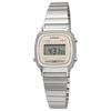 CASIO wristwatch ladies digital LA670WEA-8A silver light beige overseas model