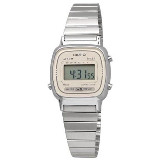 CASIO wristwatch ladies digital LA670WEA-8A silver light beige overseas model