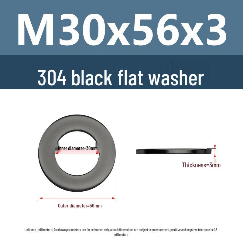 Yigu Yigu Stainless Steel Black Gasket Washer M3M4 Flat Screw Washer