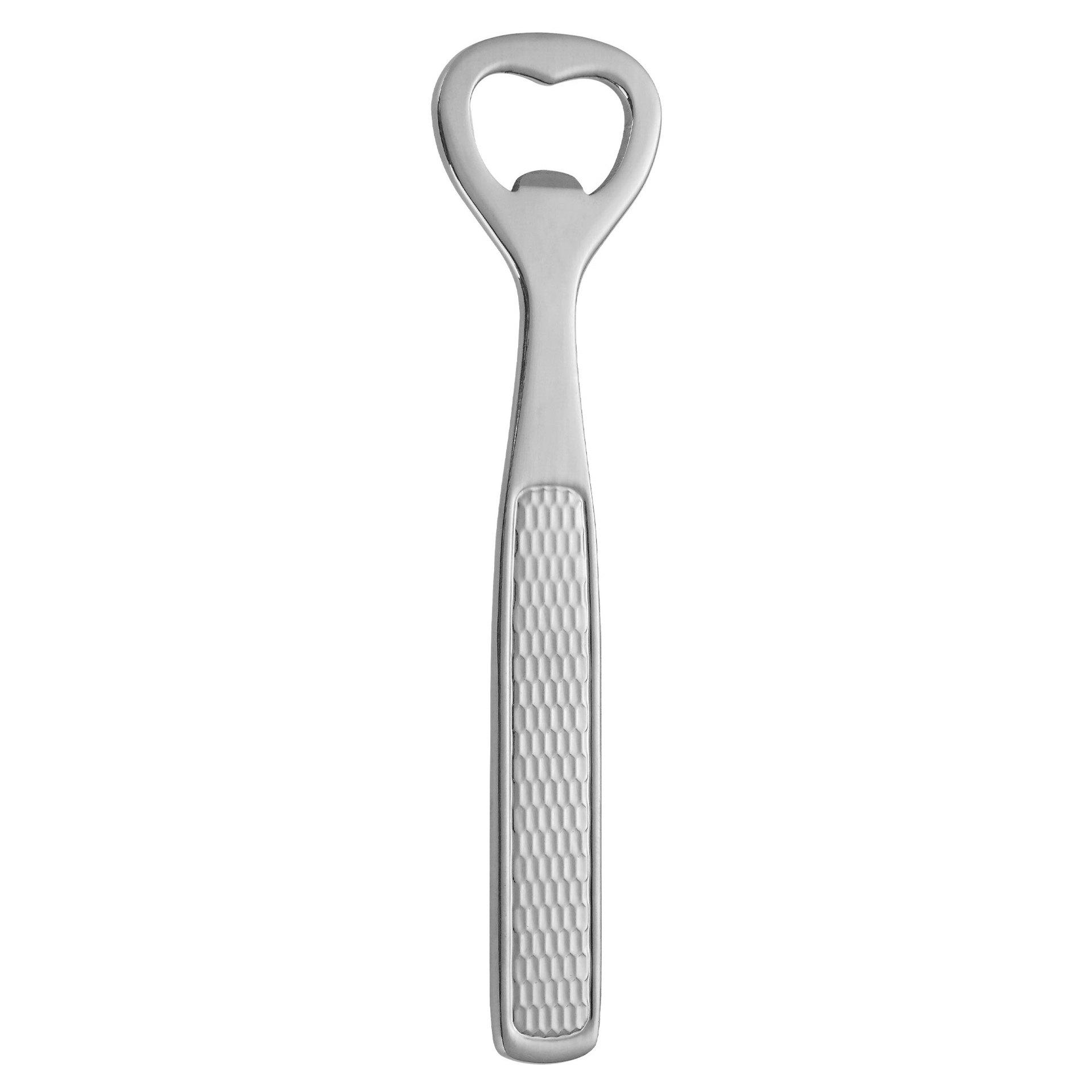 

26-Year Style Hammer Textured 304 Stainless Steel Heart-Shaped Beer Bottle Opener серебряный