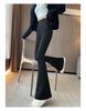 Micro-Flare Shark Fleece Pants: 2026 Spring/Autumn High-Waist, Hip-Lifting, Cropped Petite Flare Base Layer