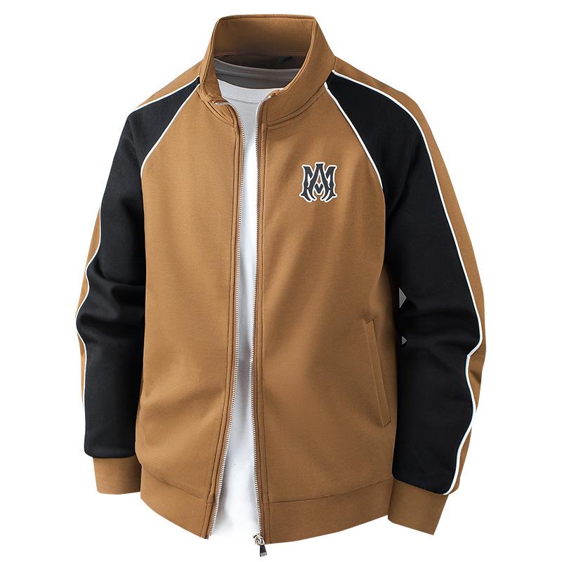 Men's High Collar Patchwork Zipper Hoodie - Light Luxury Autumn/Winter Collection