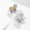 New French Style Retro Palace Style Earrings Women's Luxury Elegant Temperament Drop Shaped Imitation Pearl Flower Earrings