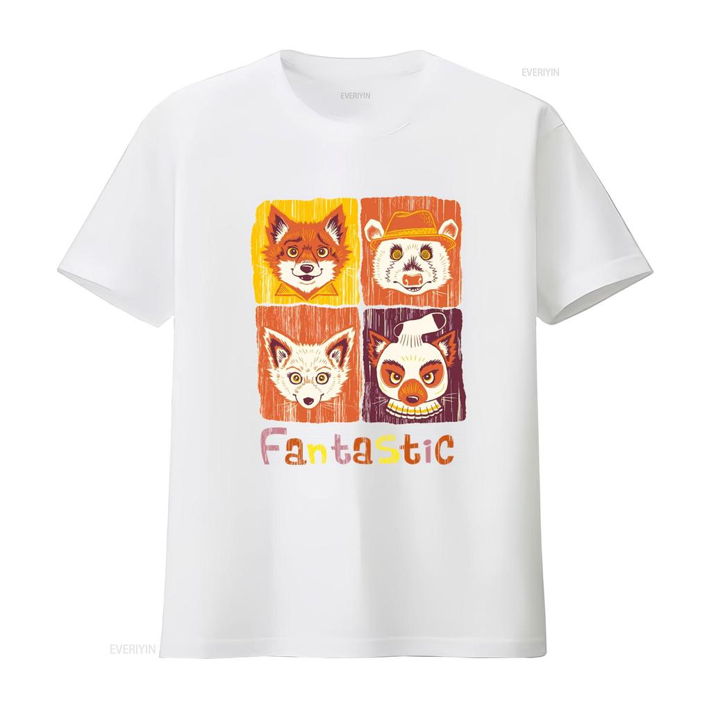 Fantastic Mr Fox Original Art T Shirt Wes Anderson 100 Cotton Cool Animal Print for  Vintage Washed Fashion Stylish Stretched