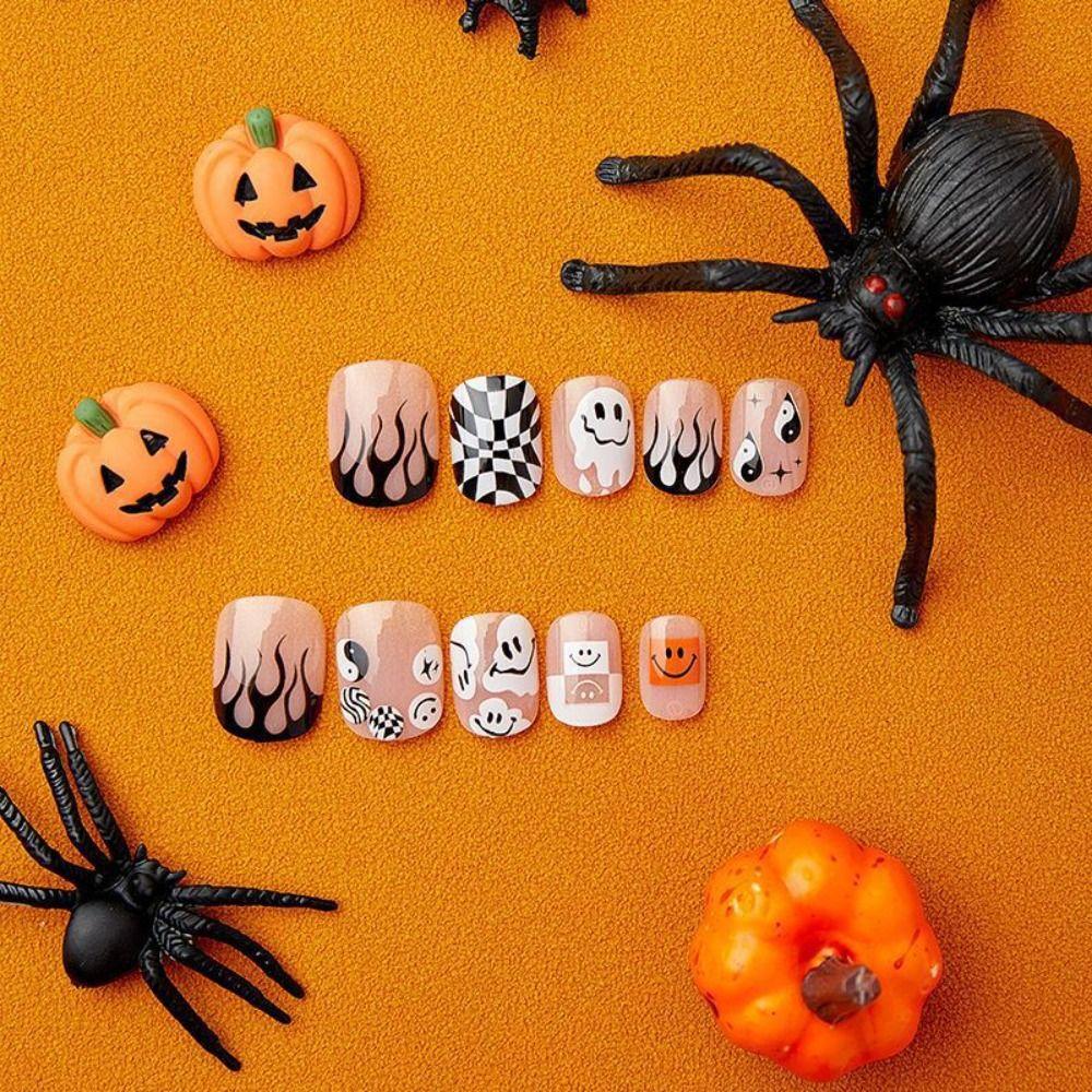 

Visual Impact Halloween Fake Nails Various Styles Handmade Wear Nail Girls