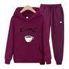 Pánské teplákové soupravy Jarní Podzim Coffice Potisk Mikina Mikina s dlouhým rukávem Mikina na jogging Kalhoty Patchwork Fitness Run Suit Oblečení