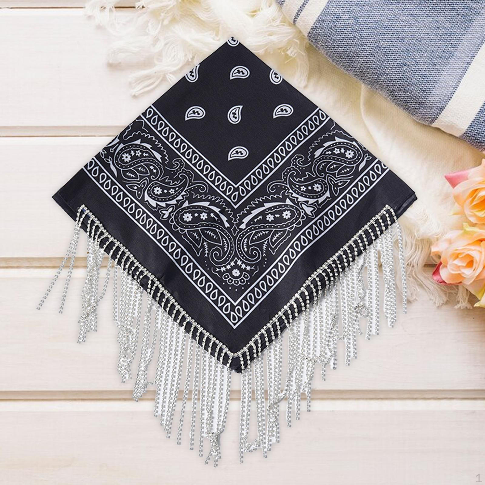 

Бандана Шарф Дискотека Шея Женщины Мужчины Квадратная Вечеринка Полумаска Многофункциональная чёрный