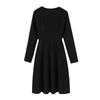 Plus Size V-Neck Long Sleeve Dress for Spring & Autumn