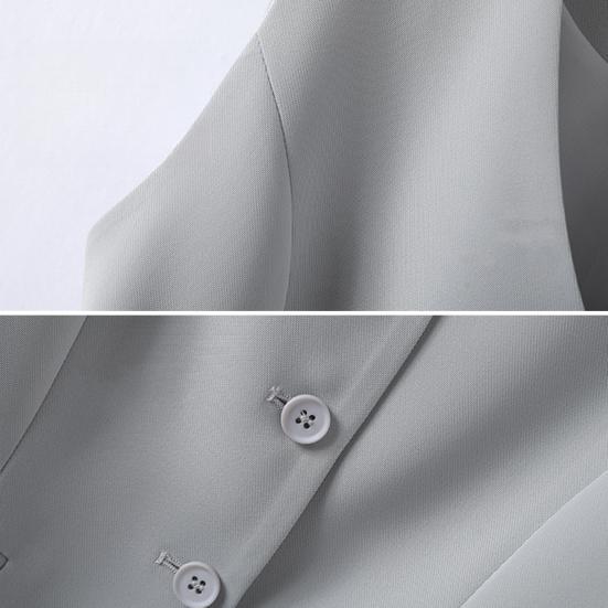 Women Formal Vest V Neck Single-breasted Sleeveless Cardigan Solid Color Loose OL Commute Office Wear Waistcoat Lady Coat