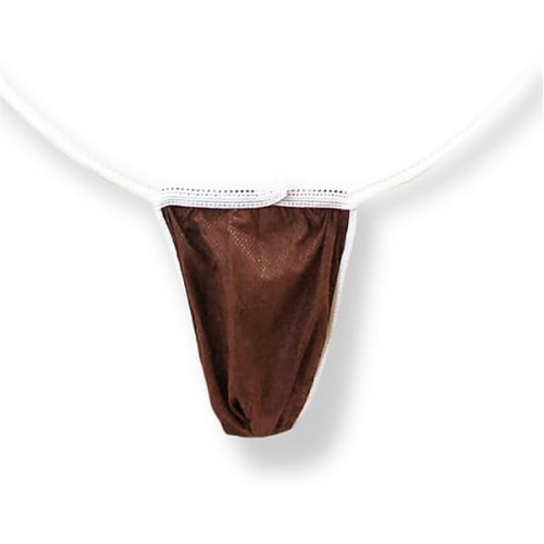 Aducare Disposable T-Back Panties, Brown, 30-Count, One Size Fits All (For Beauty Salons, Massage Parlors, Travel, Hospitalization, Disasters, and Car