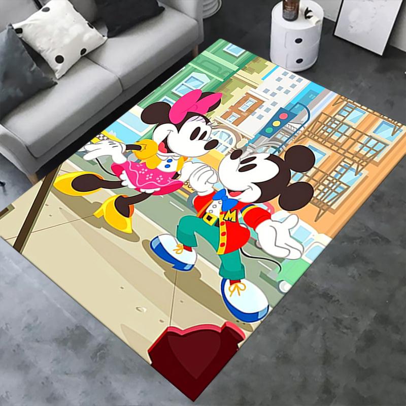 Office Rug Mickey Mouse, Minnie Mouse theme 3D Printed Anti-Slip Rug-Machine Washable for Living Room