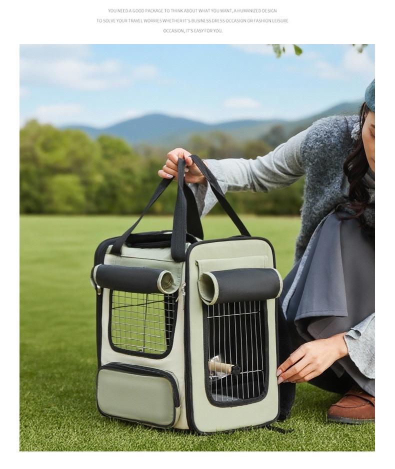 Portable Bird Backpack: Breathable, Water-Repellent, Scratch & Bite-Resistant with Metal Mesh for Parrots, Cockatiels, and Monks