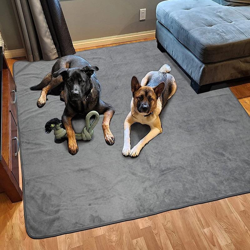 

Absorbent Washable Reusable Pet Plush Pad Soft Waterproof Suitable for Small Medium-sized Large Dogs/cat Small Animal Urine Pads 45x60cm серый