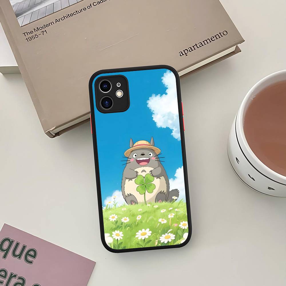 Cute T-Totoroes Phone Case For iPhone 16 15 14 Plus 15 13 12 11 Pro Max X XS MAX Matte Cover