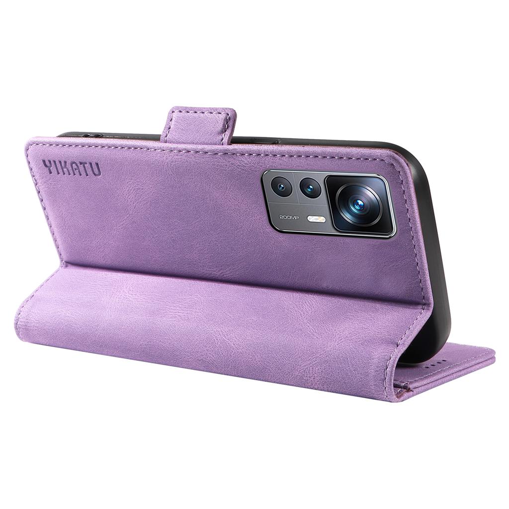 YIKATU YK-005 Wallet Phone Case for Xiaomi 12T 5G/12T Pro 5G/Redmi K50 Ultra,Skin-touch PU Leather Stand Cover