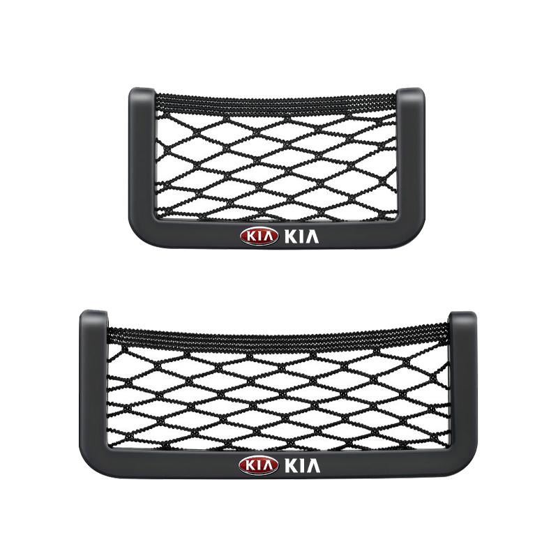 Car Organizer Storage Bag Auto Paste Net Pocket Phone Holder Car Goods For Kia Rio 3 K2 Ceed Cerato K3 Sportage 4 Picanto K5 Optima Sorento Forte