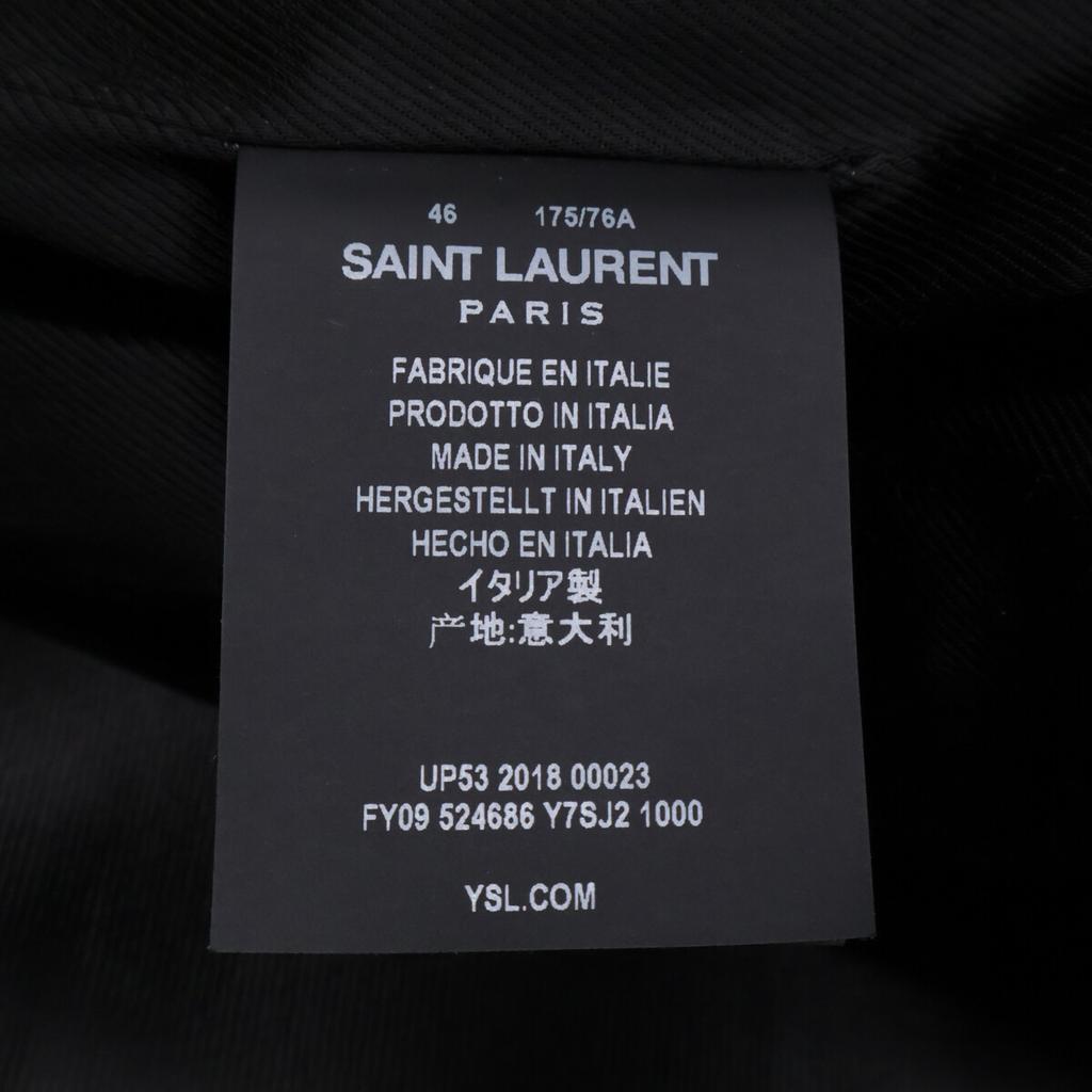 Saint Laurent Paris [Excellent Condition/Domestically Authorized] 524686 Y7SJ2 Mouton Shearling Center Vent Chesterfield Jacket Coat 46 blackUsed