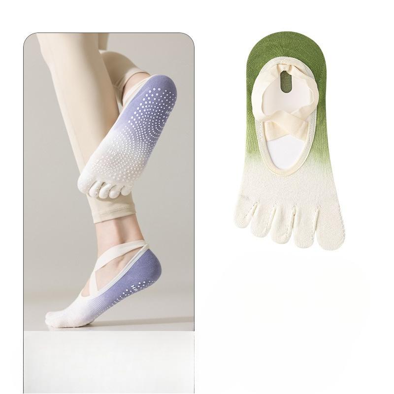 Yoga Socks for Women, Professional Anti-slip Gradient Lacing, Beginner's Pilates Five-finger Socks, Spring and Summer Sports Socks