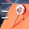 Wooden Sheepskin Baby Rattle Handheld Wave Drum for Newborns and Toddlers