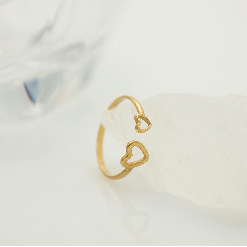 Creative Fashion Jewelry Heart-Shaped Arrow Peach Heart Open Ring Hollow Love Tail Ring