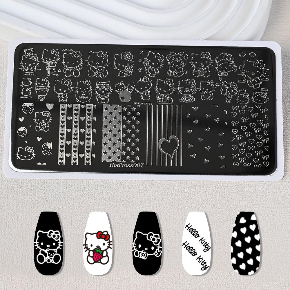 KT Cat & Mickey Mouse Anime Nail Art Stamping Plate for Beginners