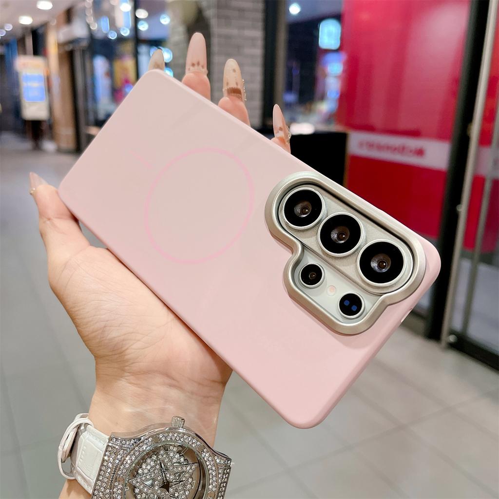 For Samsung Galaxy S26 S25 S24 S23 S22 Ultra Plus FE Shockproof Cover Funda Matte Hard PC Metal Frame For Magsafe Magnetic Case