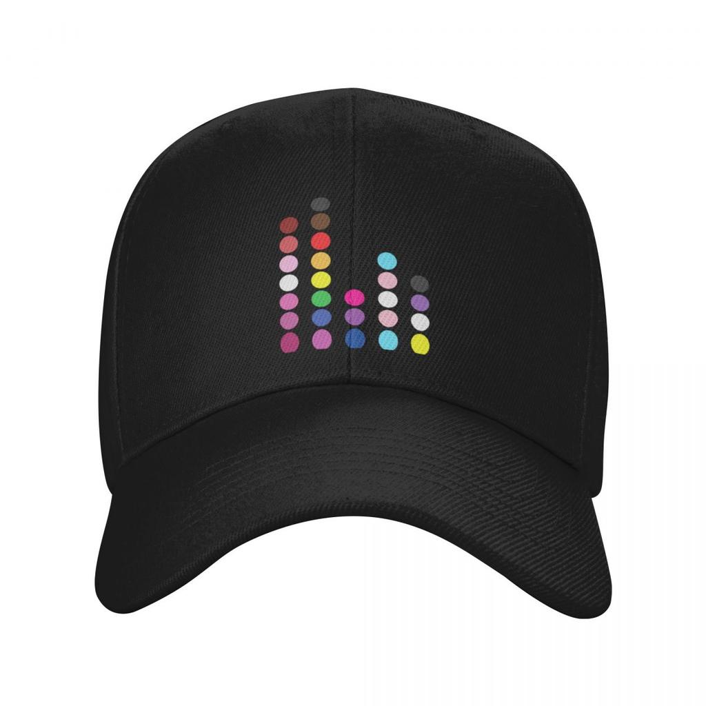 LGBTQ Pride Dots Subtle Minimalist LGBTQ Pride Flag Colors Baseball Cap designer cap Wild Ball Hat Designer Man Women's