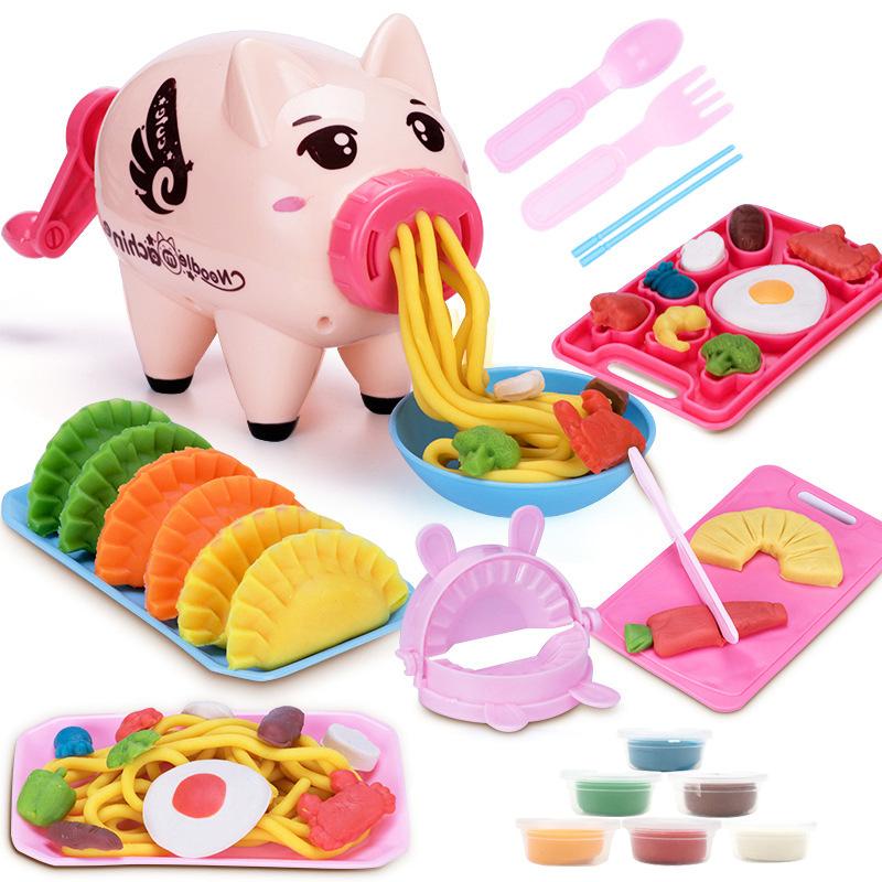 Gris Farget Leire Nudelmaskin Lekehus Leker 3D Farget Leire Barnes Leire Plastilina