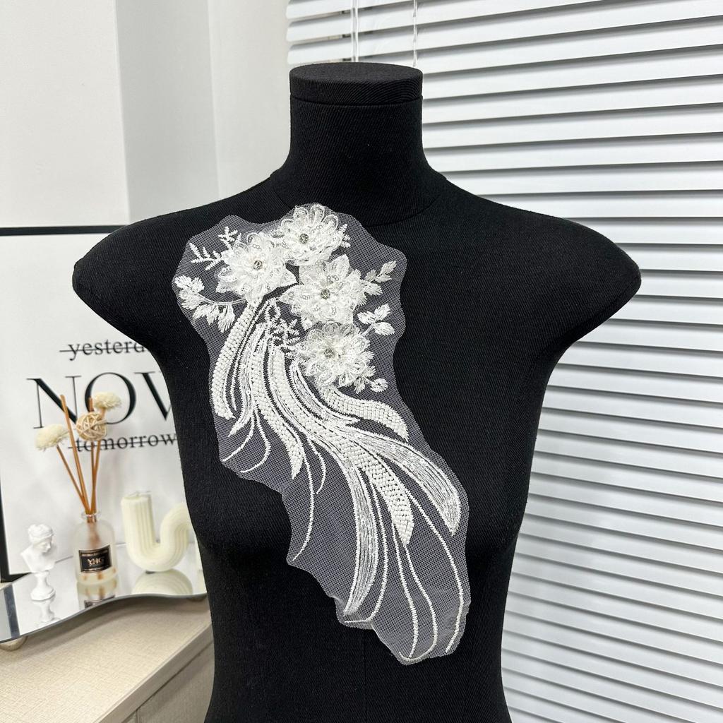 Sewing Beaded Embroidery Beaded Brick Single Flower Diy Corsage Accessories Dress Wedding Accessories, Decorative Clothing, Accessories