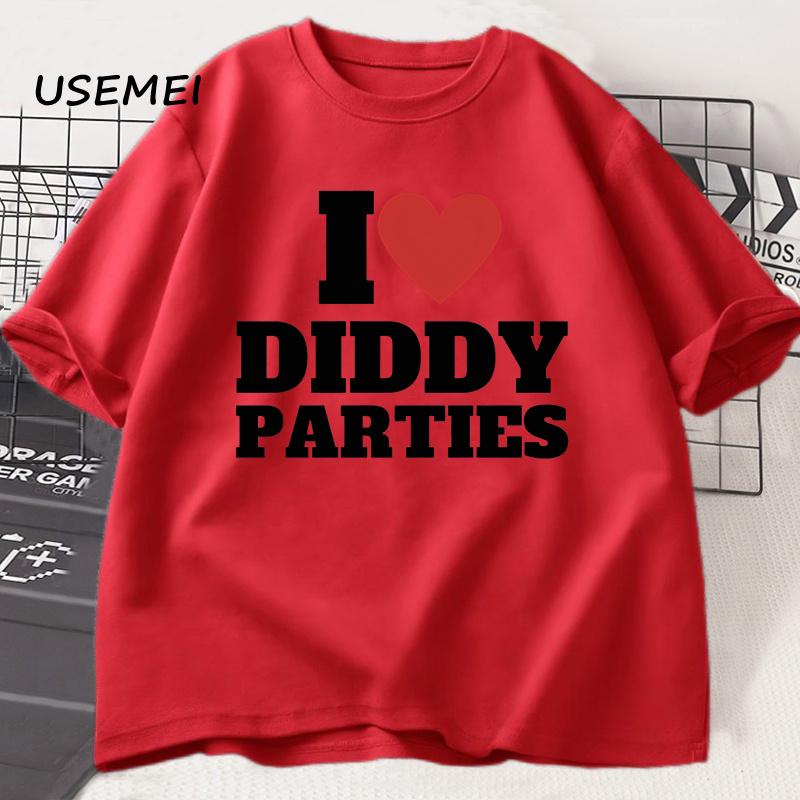 

I Love Diddy Parties T Shirt Men s Funny Offensive Sarcastic Novelty T-Shirt Men Women Cotton Short Sleeve Round Neck Tshirt Top S