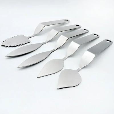 Aço Inoxidável Pena Folha Faca de Chocolate Bolo Sobremesa Modelagem Espátula Ferramenta de Decoração Utensílios de Cozinha Confeitaria