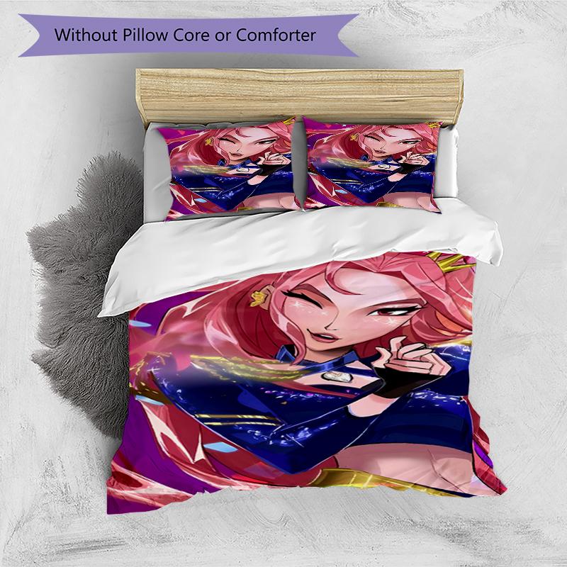 3pcs KPop Demon Hunters MIRA1 Design Cover Set - HD Printed Bedding with 1 Cover and 2 Pillowcases - Perfect for Home and Dorm Decor