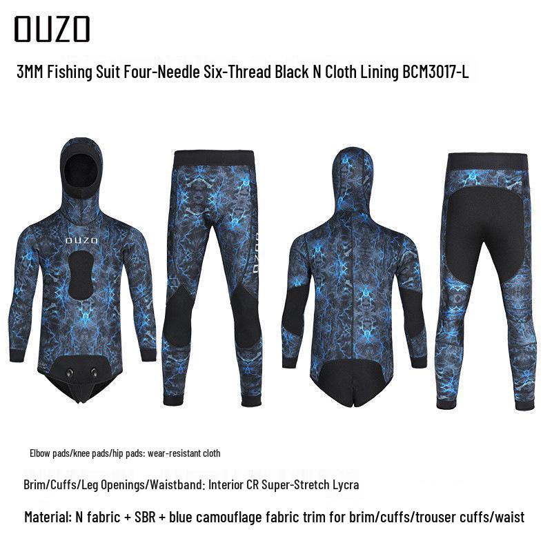 3mm Spear Fishing and Diving Suit: Cold Protection, Warmth, and Versatile Use for Surfing, Free Diving, and Fishing.